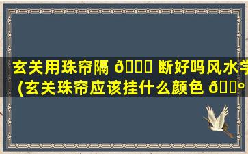玄关用珠帘隔 🐞 断好吗风水学(玄关珠帘应该挂什么颜色 🌺 )